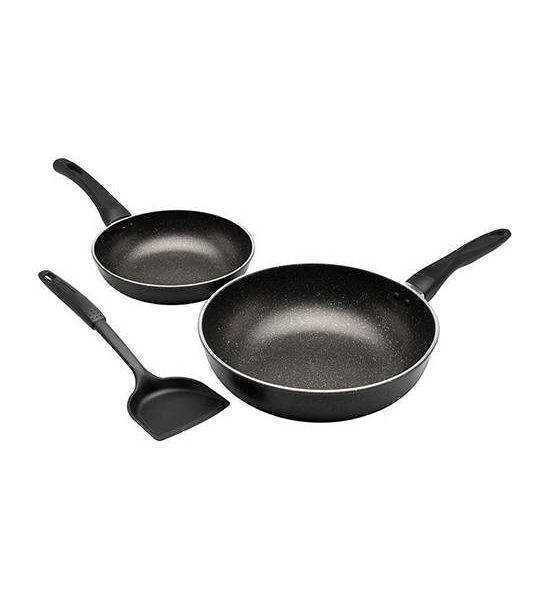 SEAGULL Non-Stick Marble Cookware Set (3 Pieces) (Black). 100% оригинал