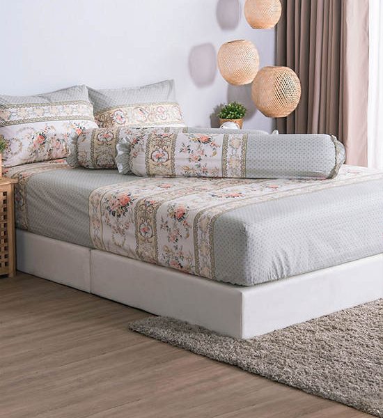 LUCKY MATTRESS 3.5 Ft. Md 008 Bed Sheet Micro Touch Flower Stlye Green. 100% оригинал