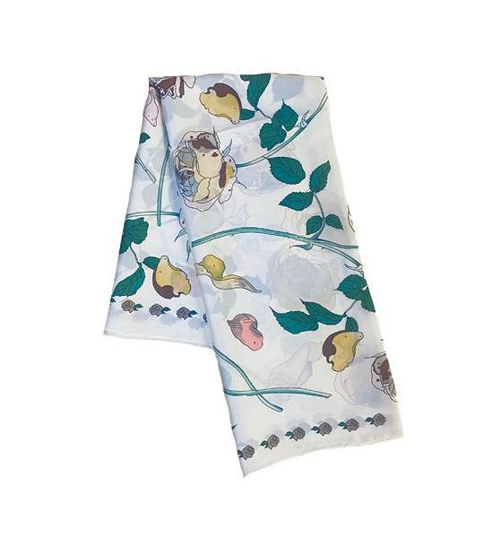 micaela Satin Square Scarf 20015WHT. 100% оригинал