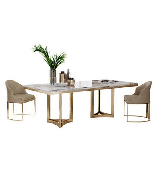 SHIRA FURNITURE (Per-order 30 Day )White-dining table with marble top W180. 100% оригинал