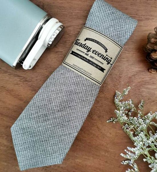 TUESDAY EVENING Necktie Little Dot Light Grey. 100% оригинал