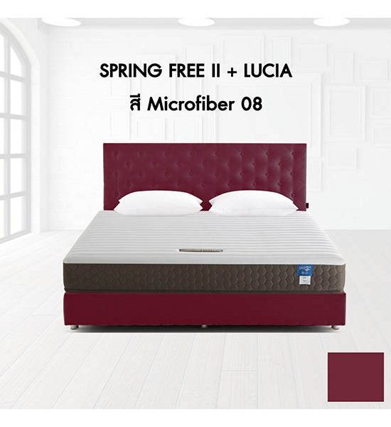 LOTUS Mattress Spring Free II + BEDFRAME LUCIA - Microfiber08 Size 5 FT. PURPLE. 100% оригинал