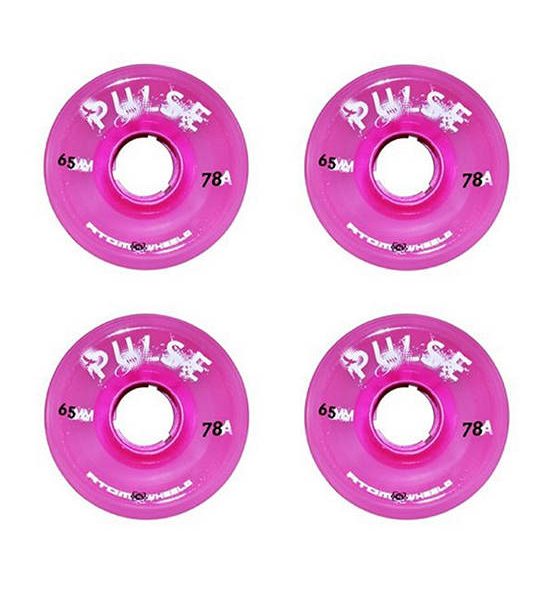 ATOM SKATES Pink Pluse Quad Roller Skate Wheels 65x37mm 78A 4 wheels per pack. 100% оригинал