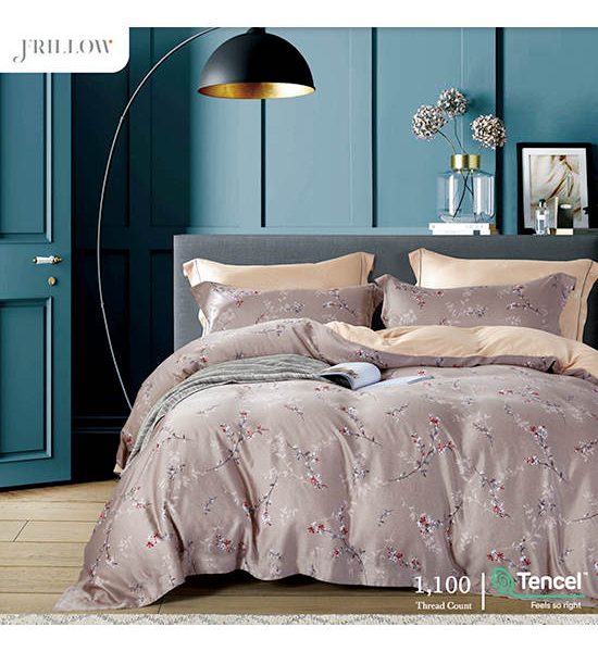 FRILLOW Tencel Duvet Cover 100"x90", Design - Lady Freesia, The Mystique Collection  - Majesty Brown. 100% оригинал