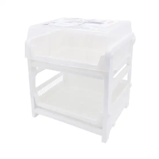 KEYWAY White 2 Tiers Plastic Dish Drainer With Cover LKW-K-960 Size 43 x 32 x 41.8 cm. 100% оригинал