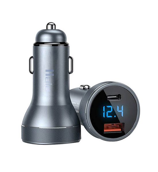 HOCO Black HZ-02 Car Charger Dual Port With LED Digital Display. 100% оригинал