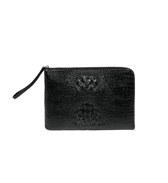 BANGKOK BOOTERY Matthew Clutch Bag for men Matte Crocodile Hornback : Black. 100% оригинал