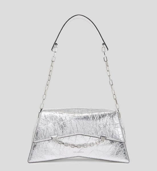 KARL LAGERFELD K/SEVEN LARGE METALLIC SHOULDER BAG 235W3017 SILVER. 100% оригинал