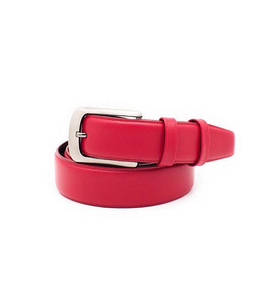 la franche Men Belt Nappa Genuine Cow Leather Belt Red Chili. 100% оригинал