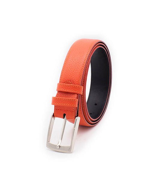 la franche Men Belt Pebble Pattern Genuine Cow Leather Belt Orange. 100% оригинал