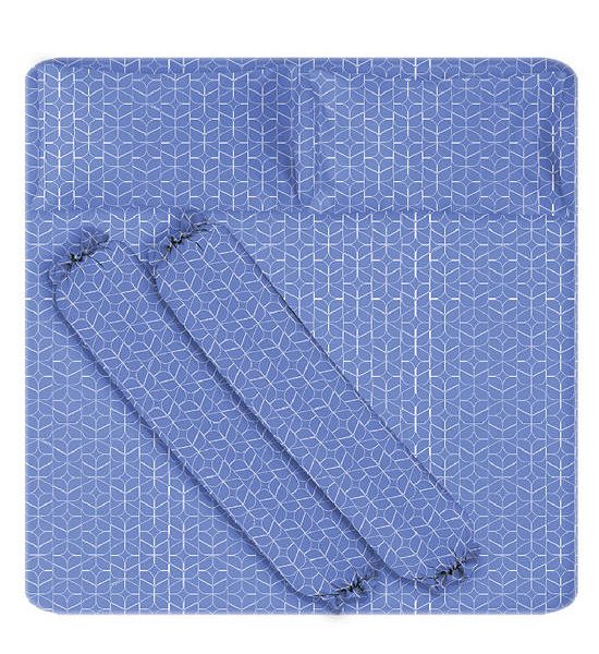 DUNLOPILLO Fitted Sheet Set - LONDON BLUE : DL-LB-02 6ft.(5pcs.) Blue. 100% оригинал