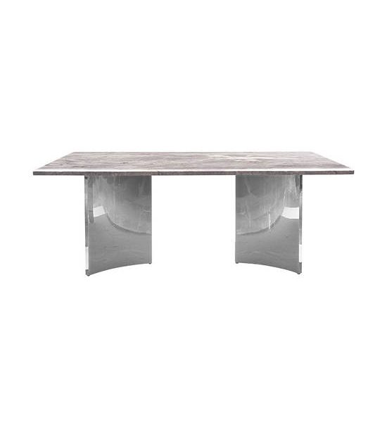 CHIC REPUBLIC Light Grey/Chrome Dining Table AEOLUS-CH/200 MARBLE. 100% оригинал