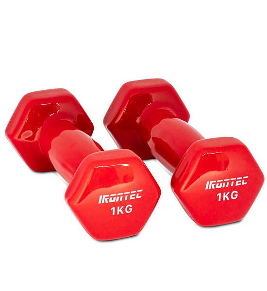 IRONTEC Dumbbell VINLY 1KG (RED). 100% оригинал