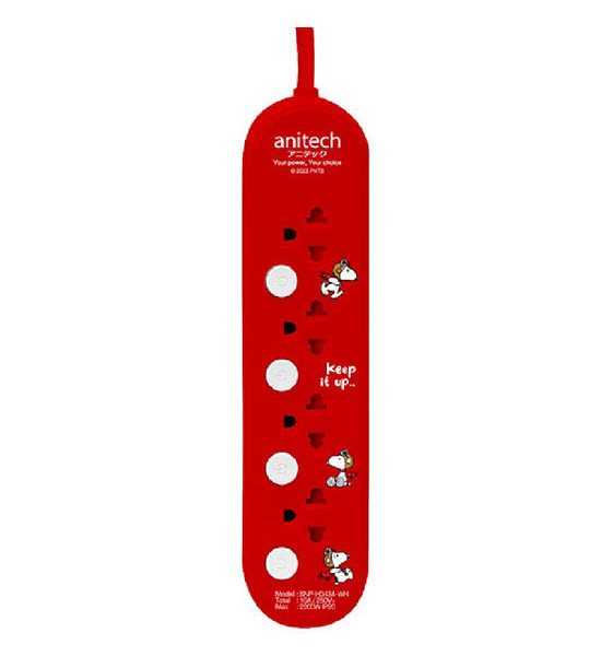 ANITECH Anitech Power Socket 4 sockets 4 switch SNP-H3434 Red Piece. 100% оригинал