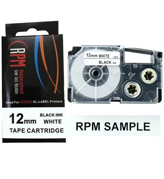 RPM Label Tape 12 mm. Black on White. 100% оригинал