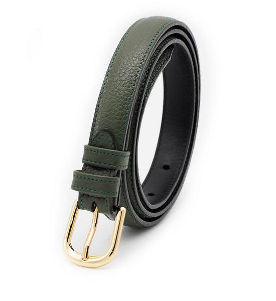 la franche Woman Belt Pebble Pattern Genuine Cow Leather Belt Olive Green. 100% оригинал