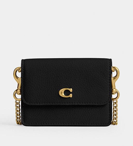 COACH Essential Half Flap Card Case Black. 100% оригинал