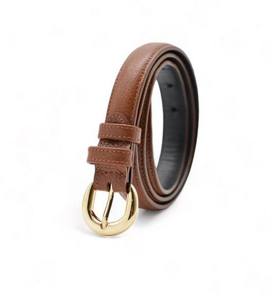 la franche Woman Belt Pebble Pattern Genuine Cow Leather Belt Brown. 100% оригинал