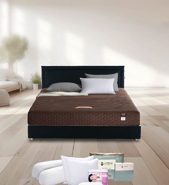 LOTUS Mattress Royce II + Bed Frame: MARCHE - PU15 Leather Size 5FT. Black. 100% оригинал