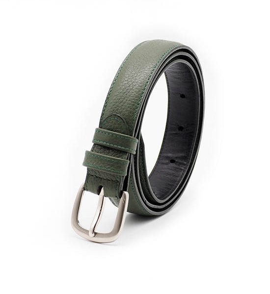 la franche Woman Belt Pebble Pattern Genuine Cow Leather Belt Olive Green. 100% оригинал