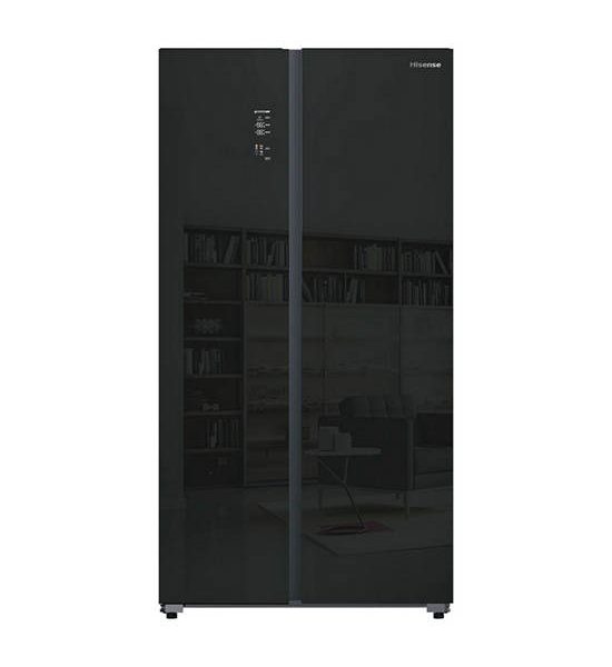 HISENSE Side by Side Refrigerator 21.5 Cubic Inverter (Mirror Black Glass) RS808N4TBMU. 100% оригинал