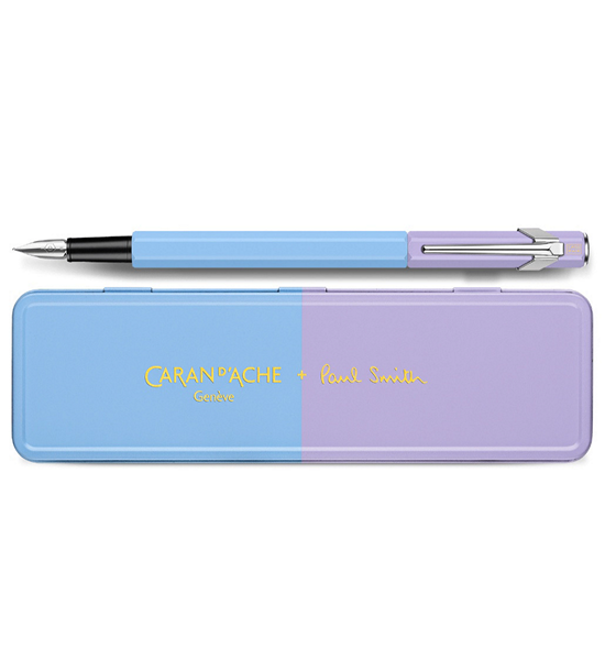 Paul Smith Caran d'Ache - 849 Sky Blue & Lavender Purple Fountain Pen (F-Ink pump). 100% оригинал