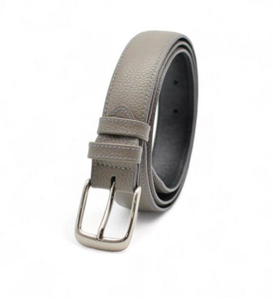 la franche Men Belt Pebble Pattern Genuine Cow Leather Belt Grey. 100% оригинал