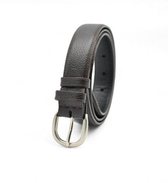 la franche Men Belt Pebble Pattern Genuine Cow Leather Belt Chocolate. 100% оригинал