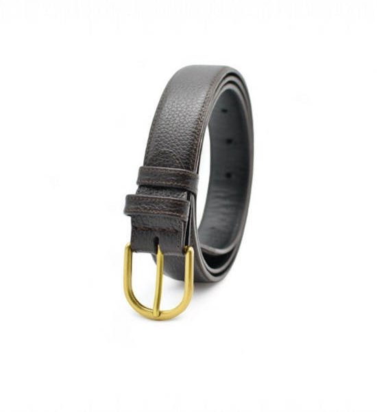 la franche Men Belt Pebble Pattern Genuine Cow Leather Belt Chocolate. 100% оригинал