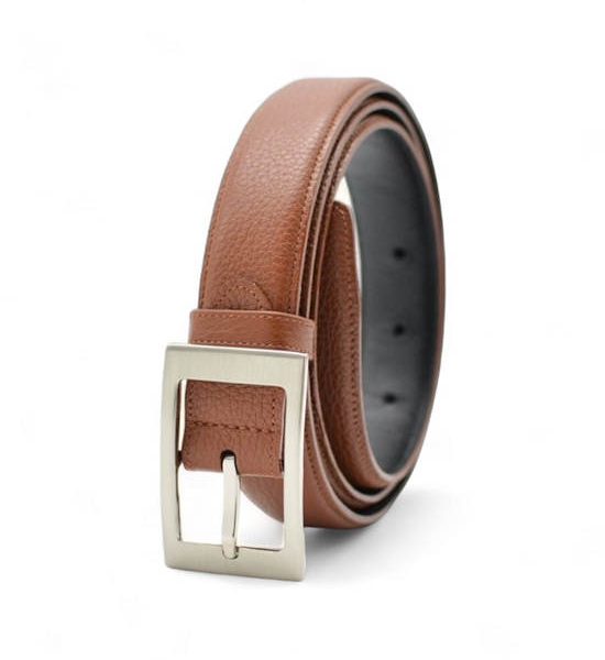 la franche Men Belt Pebble Pattern Genuine Cow Leather Belt Brown. 100% оригинал
