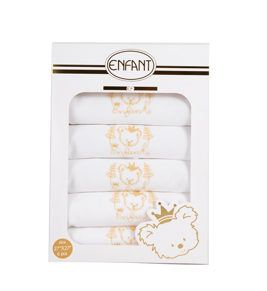 ENFANT Newborn Diapers golden bear pattern size 27 x 27 inches (pack of 6) White. 100% оригинал