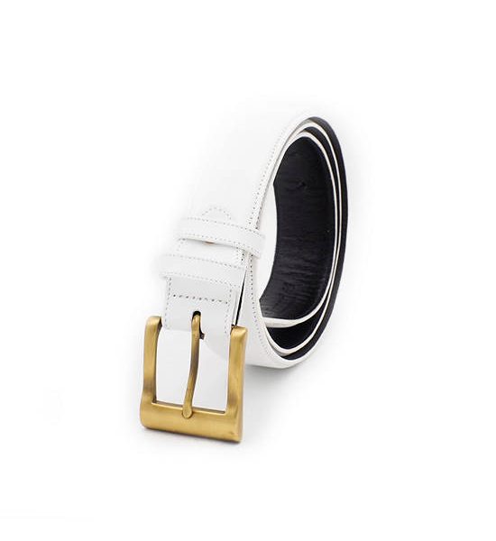 la franche Men Belt Nappa Genuine Cow Leather Belt White. 100% оригинал
