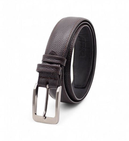 la franche Men Belt Pebble Pattern Genuine Cow Leather Belt Chocolate. 100% оригинал