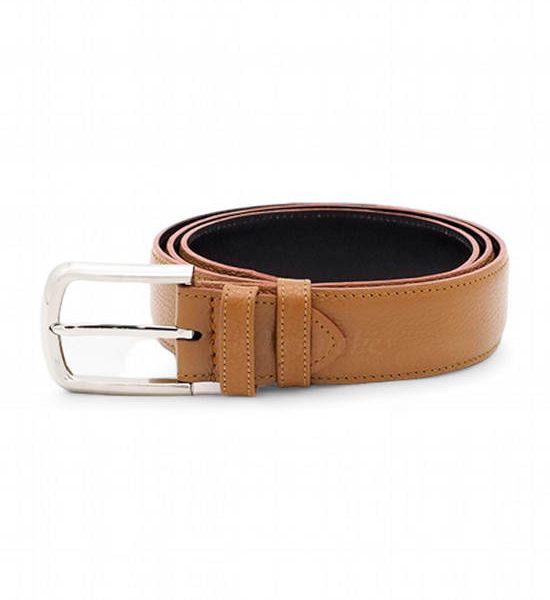 la franche Men Belt Pebble Pattern Genuine Cow Leather Belt Tan. 100% оригинал