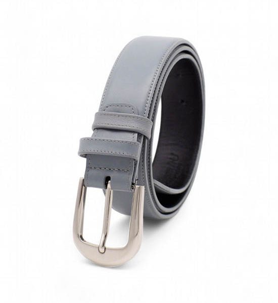 la franche Men Belt Nappa Genuine Cow Leather Belt Light Grey. 100% оригинал