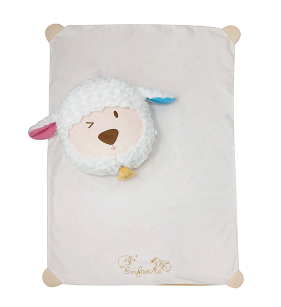 ENFANT Blanket pillow 30x40 inches sheep head pattern - white. 100% оригинал