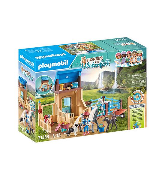 PLAYMOBIL HORSES OF WATERFALL HORSE STALL WITH AMELIA AND WHISPER. 100% оригинал