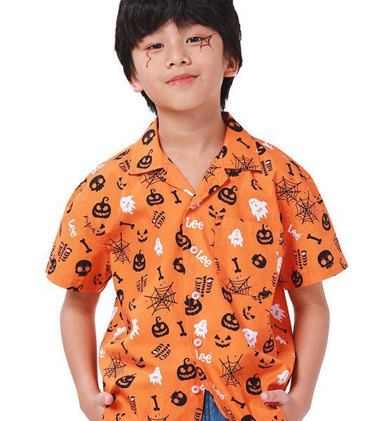 LEE KIDS Boy's Shirt Short Sleeve Halloween Collection Regular Fit Orange. 100% оригинал