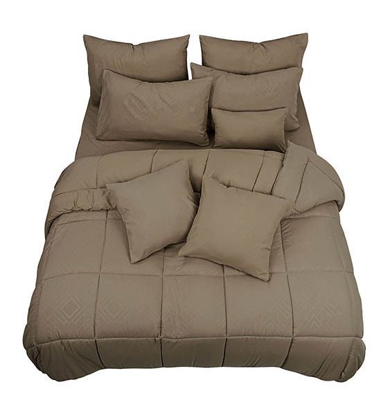 AI By AKEMI Queen Fitted Sheet Set Colourkissed Solid Emboss Color Sachoyo Travertine Brown. 100% оригинал