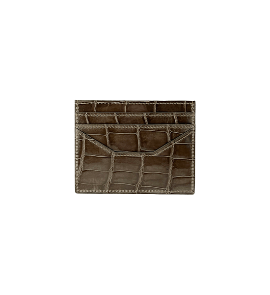BANGKOK BOOTERY Women Card Holder BBY  Shiny Crocodile Belly Etoupe. 100% оригинал