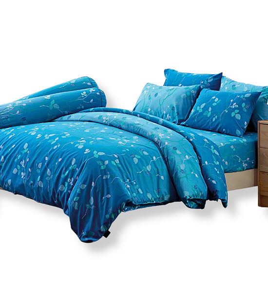 FOUNTAIN FITTED SHEET SET WITH COMFORTER 6 FT 6 PCS (KING SIZE) FOUNTAIN FT058 Blue. 100% оригинал
