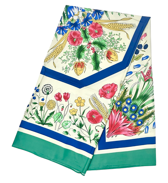 micaela Woman Scarf 130 x 130 cm. Green. 100% оригинал