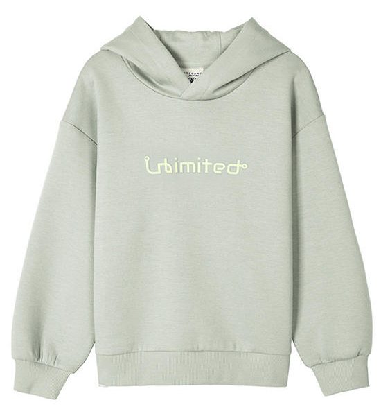GIORDANO Girl's Comfort Interlock Printed Hoodie (Airy Delight) Mineral Gray Green. 100% оригинал