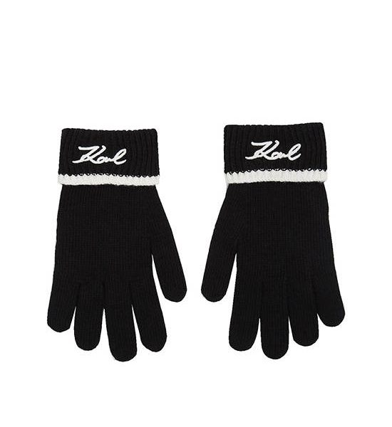 KARL LAGERFELD K/SIGNATURE KNIT GLOVE BLACK/WHITE. 100% оригинал