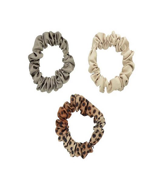 EMI JAY Satin Scrunchies 3-Pack in Safari. 100% оригинал