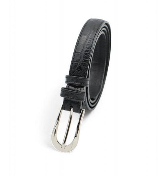 la franche Women Belt Croco Pattern Genuine Cow Leather Belt Black. 100% оригинал