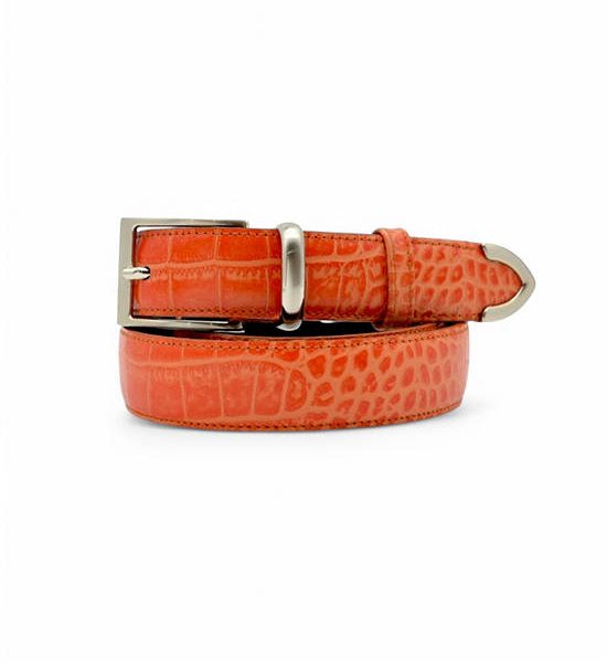 la franche Unisex Belt Croco Pattern Genuine Cow Leather Belt Orange. 100% оригинал
