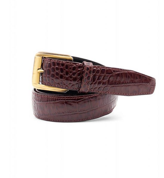 la franche Unisex Belt Croco Pattern Genuine Cow Leather Belt Red Brown. 100% оригинал