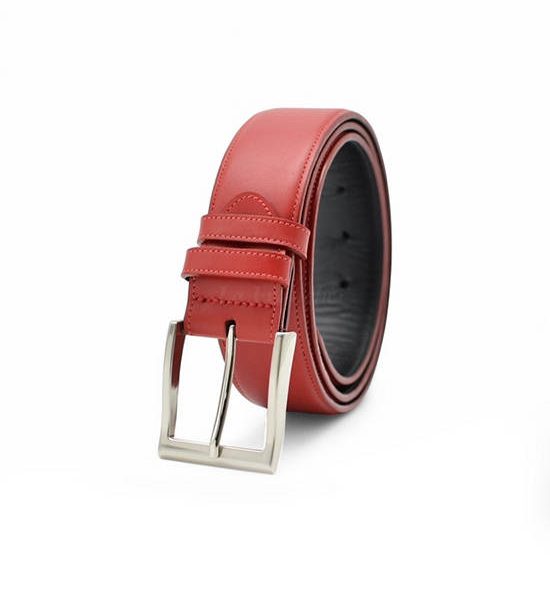 la franche Unisex Belt Nappa Pattern Genuine Cow Leather Belt Chili Red. 100% оригинал