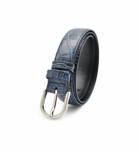la franche Unisex Belt Croco Pattern Genuine Cow Leather Belt Navy Blue. 100% оригинал